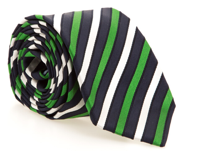 Ascot Constrast Diagonal Silk Stropdas Multicolor