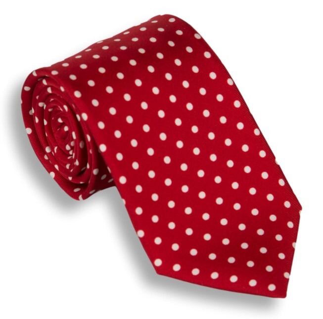 Ascot Dotted Elegance Stropdas Rood