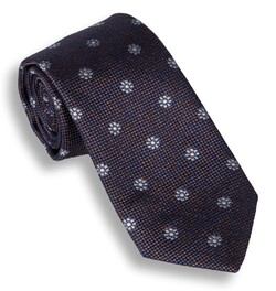 Ascot Midnight Florals Stropdas Blauw-Bruin