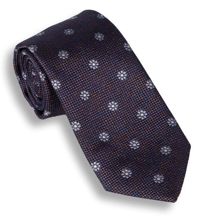 Ascot Midnight Florals Stropdas Blauw-Bruin