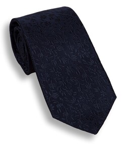 Ascot Petal Pattern Silk Tie Navy