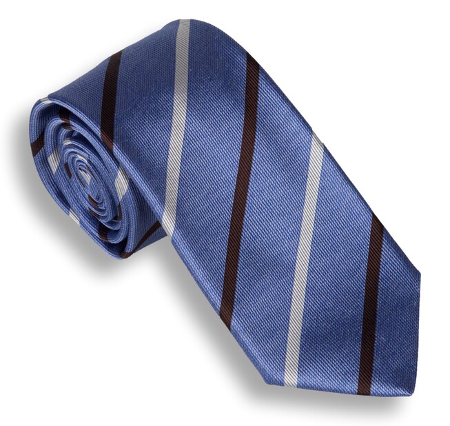 Ascot Riviera Stripe Stropdas Blauw