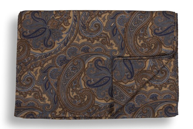 Ascot Royal Luxury Paisley Sjaal Blauw-Bruin