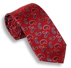 Ascot Scarlet Paisley Tie Red