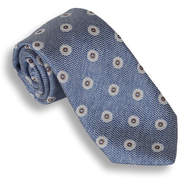 Ascot Subtle Geometry Stropdas Midden Blauw