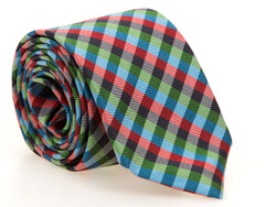 Ascot Twill Check Silk Stropdas Multicolor