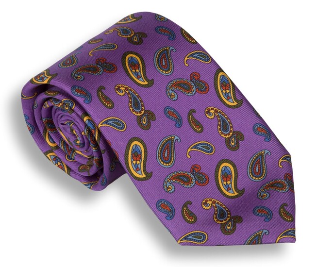 Ascot Violet Paisley Stropdas Paars