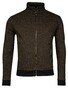 Baileys 2-Tone Jacquard Doubleface Interlock Sweat Cardigan Zip Vest Donker Bruin