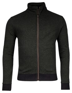 Baileys 2-Tone Jacquard Doubleface Interlock Sweat Cardigan Zip Vest Donker Groen