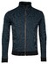 Baileys 2-Tone Jacquard Doubleface Interlock Sweat Cardigan Zip Vest Mid Denim Blue