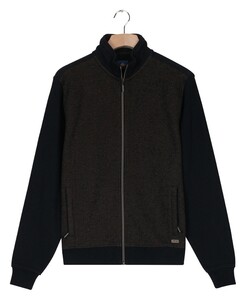 Baileys 2-Tone Jacquard Sweat Full Zip Cardigan Camel