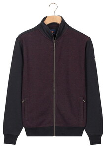 Baileys 2-Tone Jacquard Sweat Full Zip Cardigan Deep Mauve