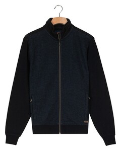 Baileys 2-Tone Jacquard Sweat Full Zip Cardigan Navy