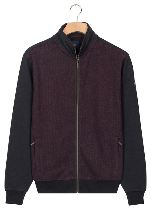 Baileys 2-Tone Jacquard Sweat Full Zip Vest Deep Mauve