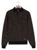 Baileys 2-Tone Jacquard Sweat Polo Collar Placket Buttons Pullover Camel