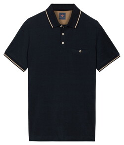 Baileys 2-Tone Oxford Piqué Fine Tipping Polo Navy