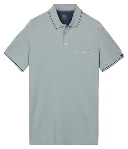 Baileys 2-Tone Oxford Piqué Fine Tipping Polo Sky Blue