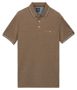 Baileys 2-Tone Oxford Piqué Fine Tipping Poloshirt Brown