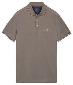 Baileys 2-Tone Oxford Piqué Fine Tipping Poloshirt Stone Grey