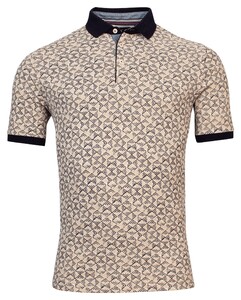 Baileys 2Tone Allover Batik Pattern Polo Donker Beige