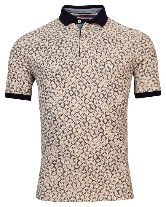 Baileys 2Tone Allover Batik Pattern Polo Donker Beige