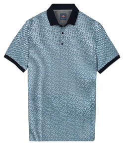 Baileys Allover 3D Abstract Pattern Poloshirt Sky Blue