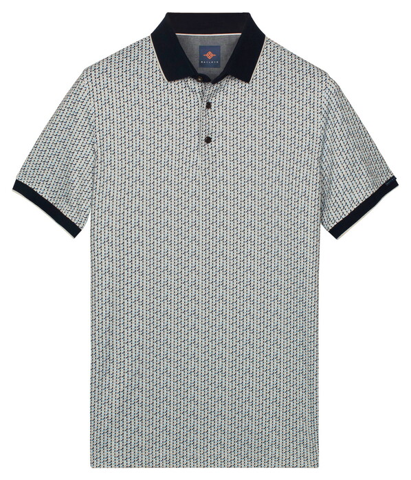 Baileys Allover 3D Abstract Pattern Poloshirt Soft Grey