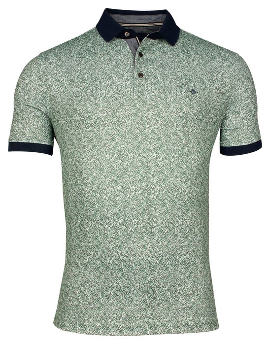 Baileys Allover Batik Circle Dots Fantasy Pattern Polo Olijf Groen