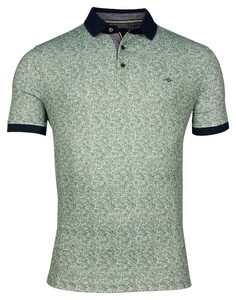 Baileys Allover Batik Circle Dots Fantasy Pattern Poloshirt Olive Green