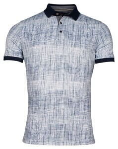 Baileys Allover Dotted Linen Look Polo Dark Blue