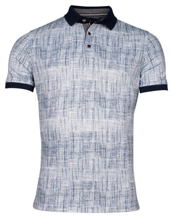 Baileys Allover Dotted Linen Look Polo Dark Blue