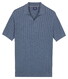 Baileys Allover Drop Needle Knit Stripe Texture Polo Riviera Blue