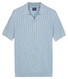 Baileys Allover Drop Needle Knit Stripe Texture Polo Soft Blue