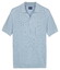 Baileys Allover Drop Needle Knit Stripe Texture Poloshirt Soft Blue