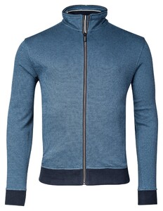 Baileys Allover Jacquard Two-Tone Sweat Cardigan Zip Raf Blue