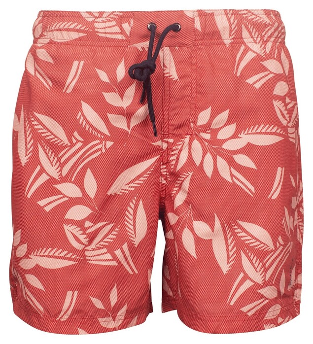 Baileys Allover Leaves Drawstring Swim Short Coral