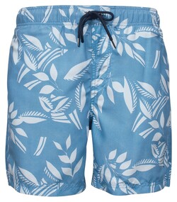 Baileys Allover Leaves Drawstring Swim Short Denim Blue