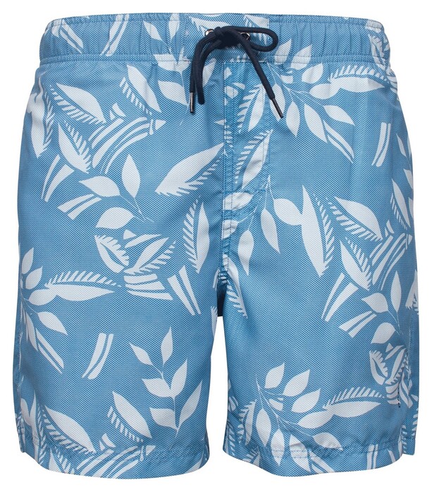 Baileys Allover Leaves Drawstring Swim Short Denim Blue
