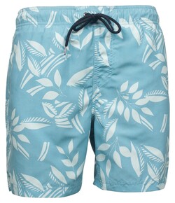 Baileys Allover Leaves Drawstring Swim Short Sky Blue