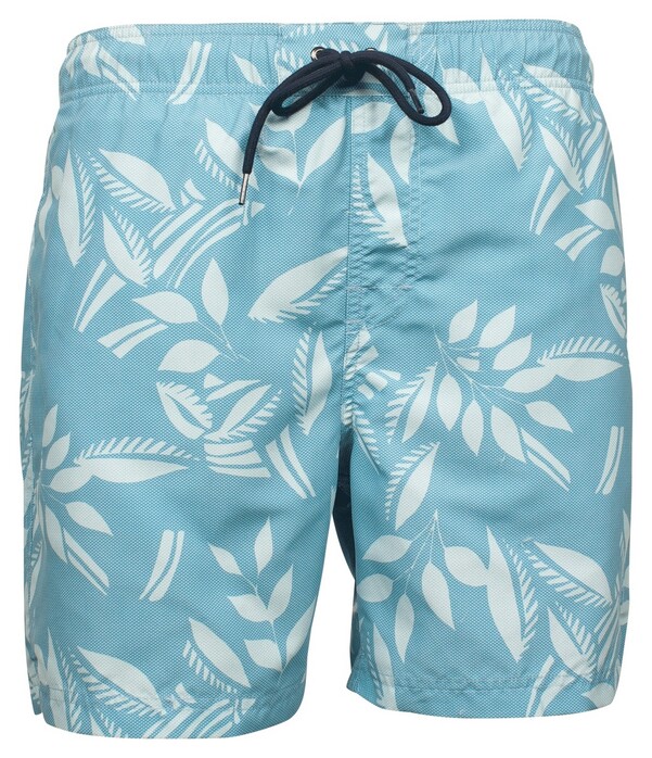 Baileys Allover Leaves Drawstring Swim Short Sky Blue