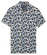 Baileys Allover Leaves Pattern Chest Pocket Polo Delft Blue