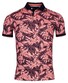 Baileys Allover Leaves Pattern Cotton Stretch Poloshirt Dark Cerise