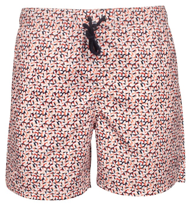 Baileys Allover Mosaic Pattern Swim Short Light Coral