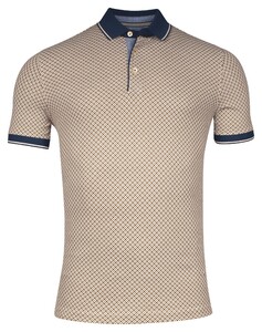 Baileys Allover Open Squares Pattern Piqué Polo Cashew