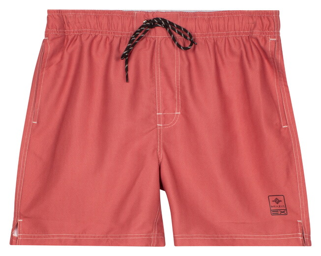 Baileys Allover Printed 2-Tone Drawstring Swim Short Dark Cerise