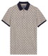 Baileys Allover Rotated Squares Piqué Polo Stone Grey