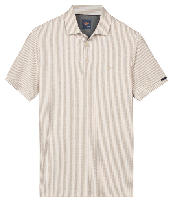 Baileys Allover Seersucker Look Stripe Pattern Poloshirt Shell