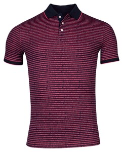 Baileys Allover Stripe Colored Background Polo Mid Cerise
