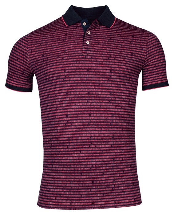 Baileys Allover Stripe Colored Background Polo Mid Cerise