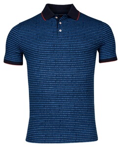Baileys Allover Stripe Colored Background Polo Navy